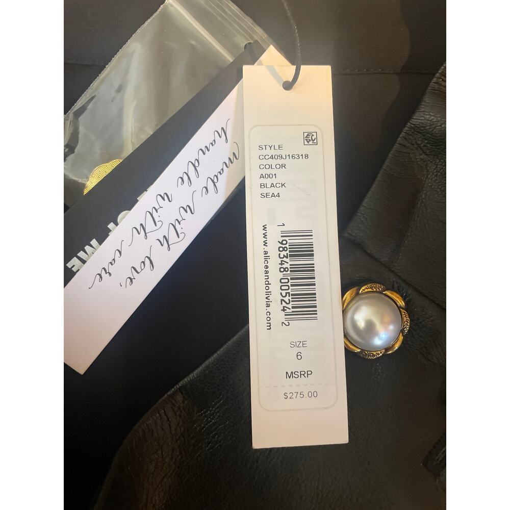 NWT Alice and Olivia Donald high rise faux leather mini skirt size 6 - Picture 12 of 14